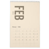 Elegant Minimalist 2026 Calendar カレンダー (2月 2026)