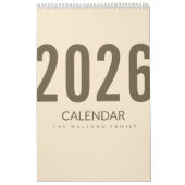 Elegant Minimalist 2026 Calendar カレンダー (カバー)