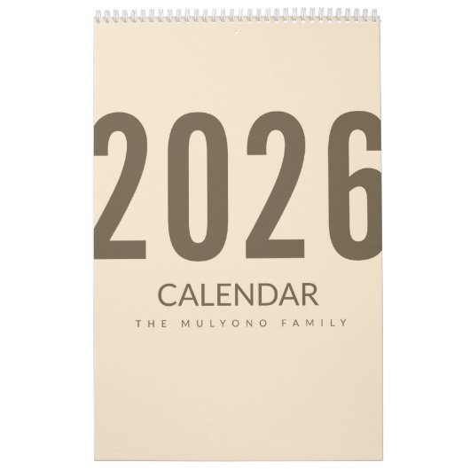 Elegant Minimalist 2026 Calendar カレンダー (カバー)