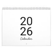 Elegant Minimalist 2026 Calendar カレンダー (カバー)