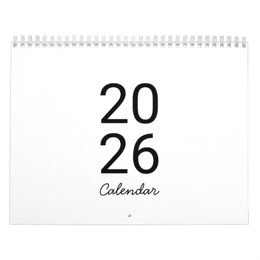 Elegant Minimalist 2026 Calendar カレンダー (カバー)