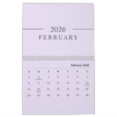 Elegant Minimalist 2026 Calendar カレンダー (2月 2026)