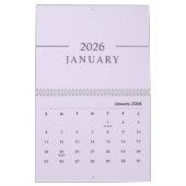 Elegant Minimalist 2026 Calendar カレンダー (1月 2026)