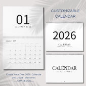 Elegant Minimalist 2026 Calendar カレンダー
