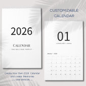 Elegant Minimalist 2026 Calendar カレンダー