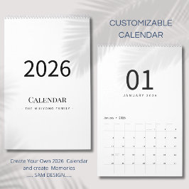 Elegant Minimalist 2026 Calendar カレンダー