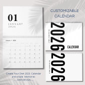 Elegant Minimalist 2026 Calendar カレンダー