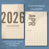 Elegant Minimalist 2026 Calendar カレンダー