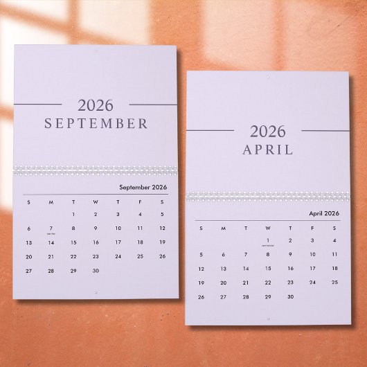 Elegant Minimalist 2026 Calendar カレンダー