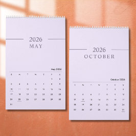 Elegant Minimalist 2026 Calendar カレンダー