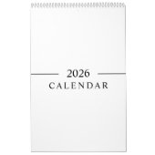 Elegant Minimalist 2026 Calendar カレンダー (カバー)