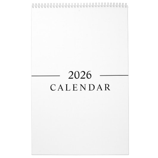 Elegant Minimalist 2026 Calendar カレンダー (カバー)