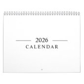 Elegant Minimalist 2026 Calendar カレンダー (カバー)