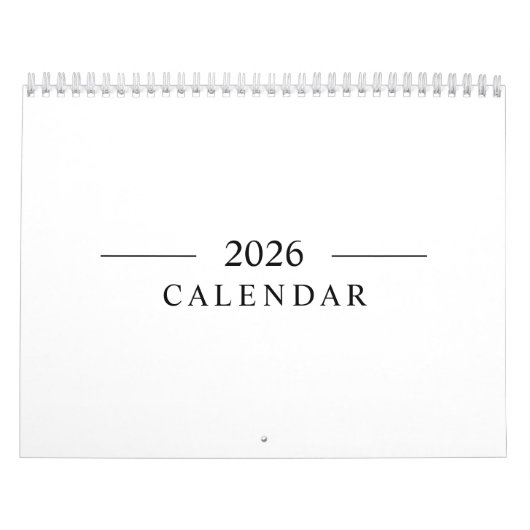 Elegant Minimalist 2026 Calendar カレンダー (カバー)