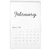 Elegant Minimalist 2026 Calendar カレンダー (2月 2027)