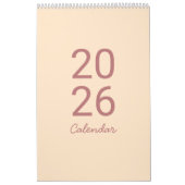 Elegant Minimalist 2026 Calendar カレンダー (カバー)