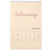 Elegant Minimalist 2026 Calendar カレンダー (2月 2026)
