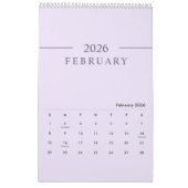 Elegant Minimalist 2026 Calendar カレンダー (2月 2026)
