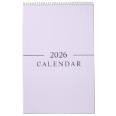 Elegant Minimalist 2026 Calendar カレンダー (カバー)