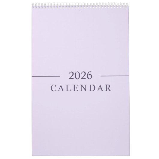 Elegant Minimalist 2026 Calendar カレンダー (カバー)