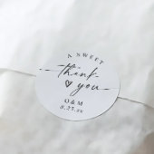 Elegant Minimalist A Sweet Thank You Wedding Favor ラウンドシール