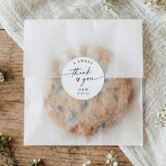 Elegant Minimalist A Sweet Thank You Wedding Favor ラウンドシール