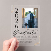 Elegant Minimalist Acrylic Graduation Announcement アクリル招待状 (インサイチュ (ポータブル))