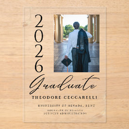 Elegant Minimalist Acrylic Graduation Announcement アクリル招待状