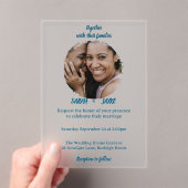 Elegant Minimalist Acrylic Wedding Invitations アクリル招待状 (インサイチュ (ポータブル))