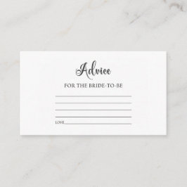 Elegant Minimalist Advice for the Bride-to-Be エンクロージャーカード