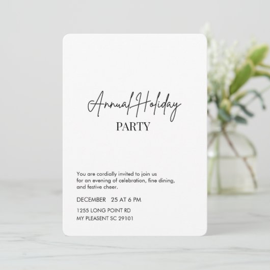 Elegant Minimalist Annual Holiday Party 招待状 (スタンド正面)