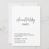Elegant Minimalist Annual Holiday Party 招待状 (正面)