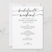 Elegant Minimalist Bachelorette Weekend Itinerary 招待状 (正面)