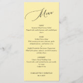 Elegant Minimalist Banana Yellow Wedding Menu メニュー (正面)