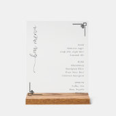 Elegant Minimalist Bar Menu アクリルサイン (正面)