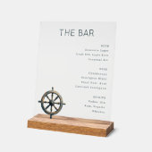 Elegant Minimalist Bar Menu Sign アクリルサイン (傾斜)