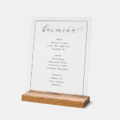 Elegant Minimalist Bar Menu Sign アクリルサイン (傾斜)
