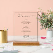 Elegant Minimalist Bar Menu Sign アクリルサイン (ウェディング)