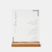 Elegant Minimalist Bar Menu Sign アクリルサイン (正面)
