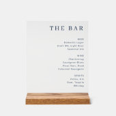 Elegant Minimalist Bar Menu Sign アクリルサイン (正面)