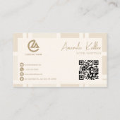 Elegant Minimalist Beige Business Card 名刺 (裏面)