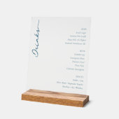 Elegant Minimalist Beverage Guide Blue Serif アクリルサイン (傾斜)
