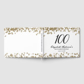 Elegant Minimalist Black and Gold 100th Birthday ゲストブック (全面)