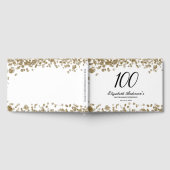 Elegant Minimalist Black and Gold 100th Birthday ゲストブック (全面)