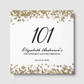 Elegant Minimalist Black and Gold 101st Birthday ゲストブック (正面)