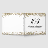 Elegant Minimalist Black and Gold 103rd Birthday ゲストブック (全面)