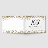 Elegant Minimalist Black and Gold 103rd Birthday ゲストブック (全面)