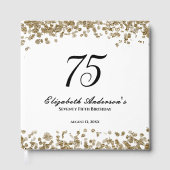 Elegant Minimalist Black and Gold 75th Birthday ゲストブック (正面)