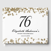 Elegant Minimalist Black and Gold 76th Birthday ゲストブック (正面)