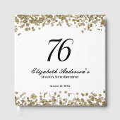 Elegant Minimalist Black and Gold 76th Birthday ゲストブック (正面)